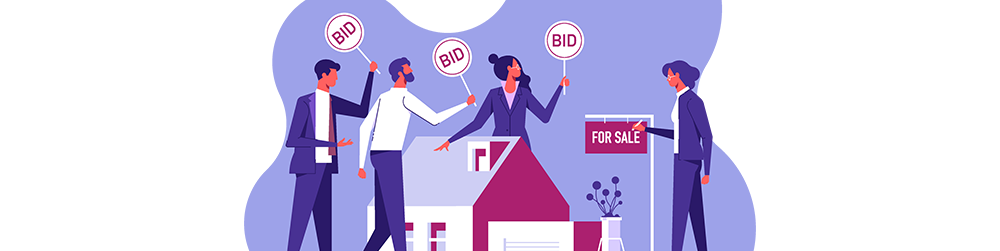 Bidding war over property for sale. Parachute Law Solicitors explain the process of buying a house at auction