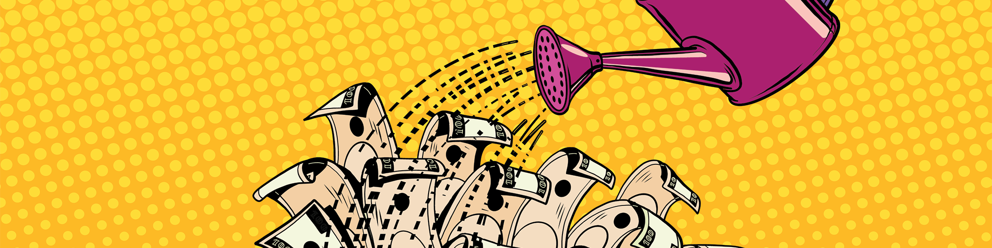 A watering can waters a growing pile of cash with a Directors Loan Agreement from Parachute Law Solicitors